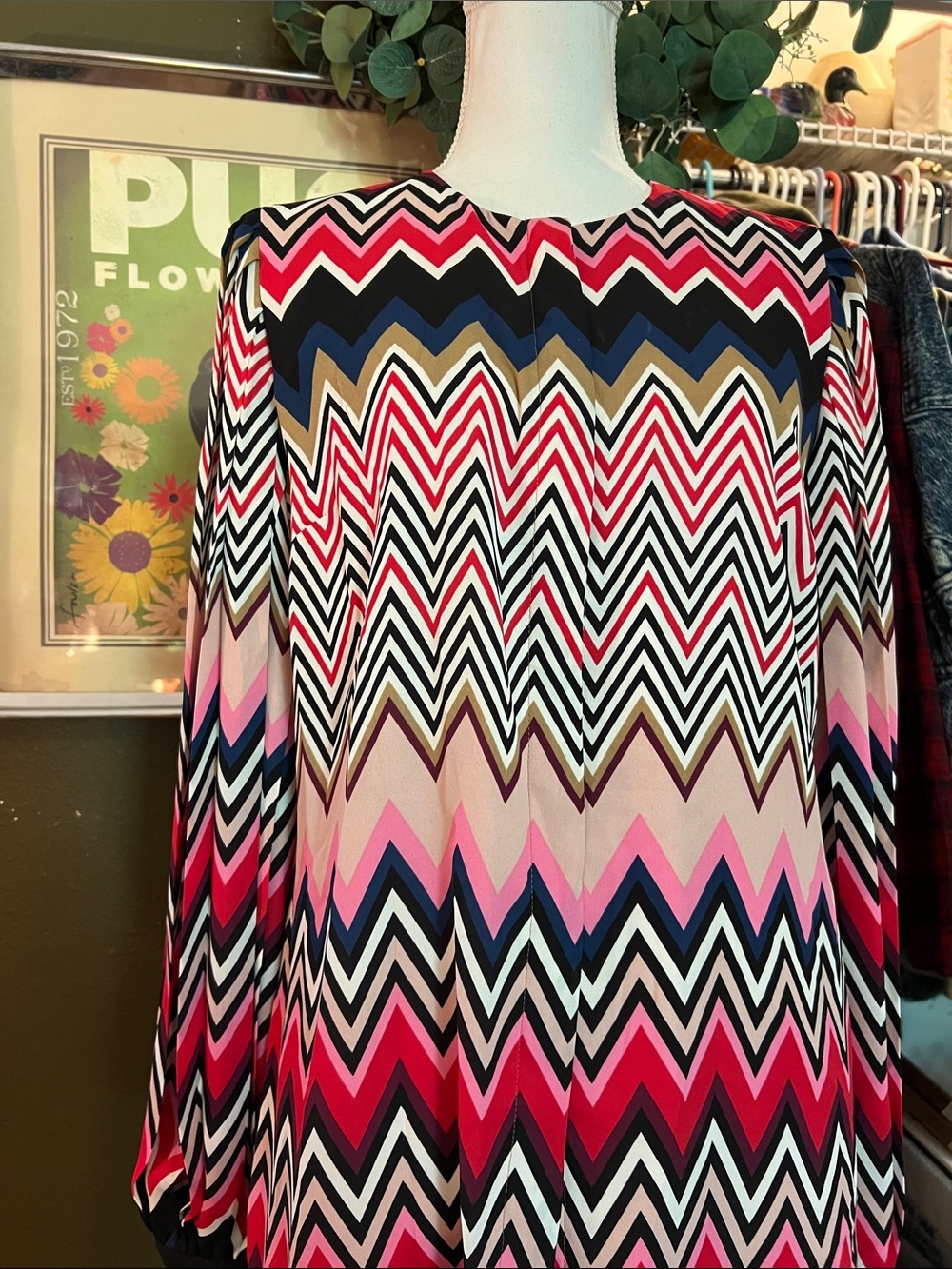 Boden Multicolor Chevron Blouse - Pink, Black, Navy, Cream, Gold